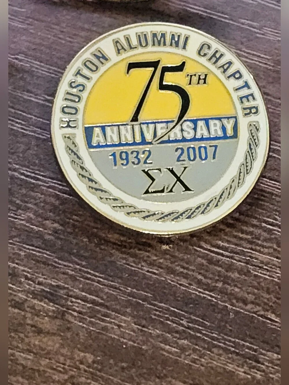 Houston Sigma Chi Alumni Chapter Gold & Blue Keychain and Pins Set